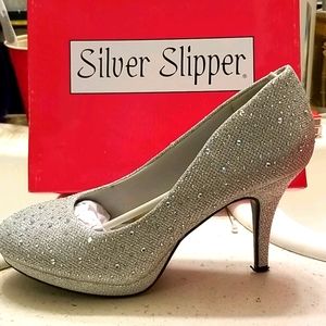 Sparkly Silver Heels